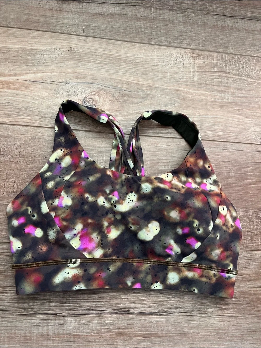 Lululemon Free to Be Elevated Bra Size 6 Soft Focus Splatter Green Multi